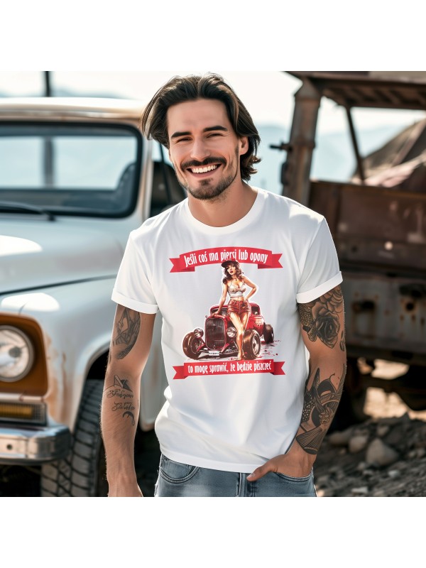 Koszulka z Hot Rod i PinUp Girl | Old Wheels Customz