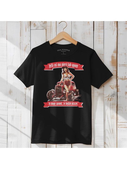 Koszulka z Hot Rod i PinUp Girl | Old Wheels Customz