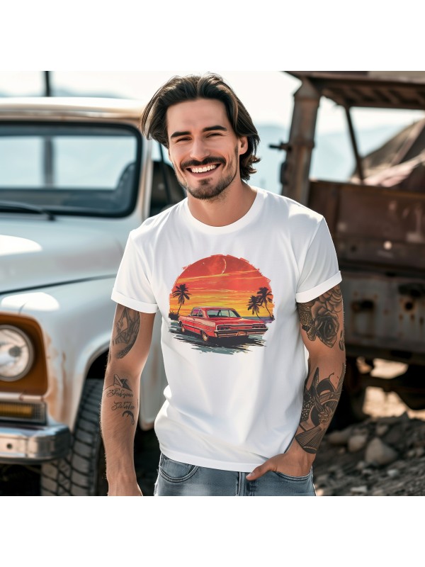 Koszulka California Sunset - Moda Motoryzacyjna | Old Wheels Customz