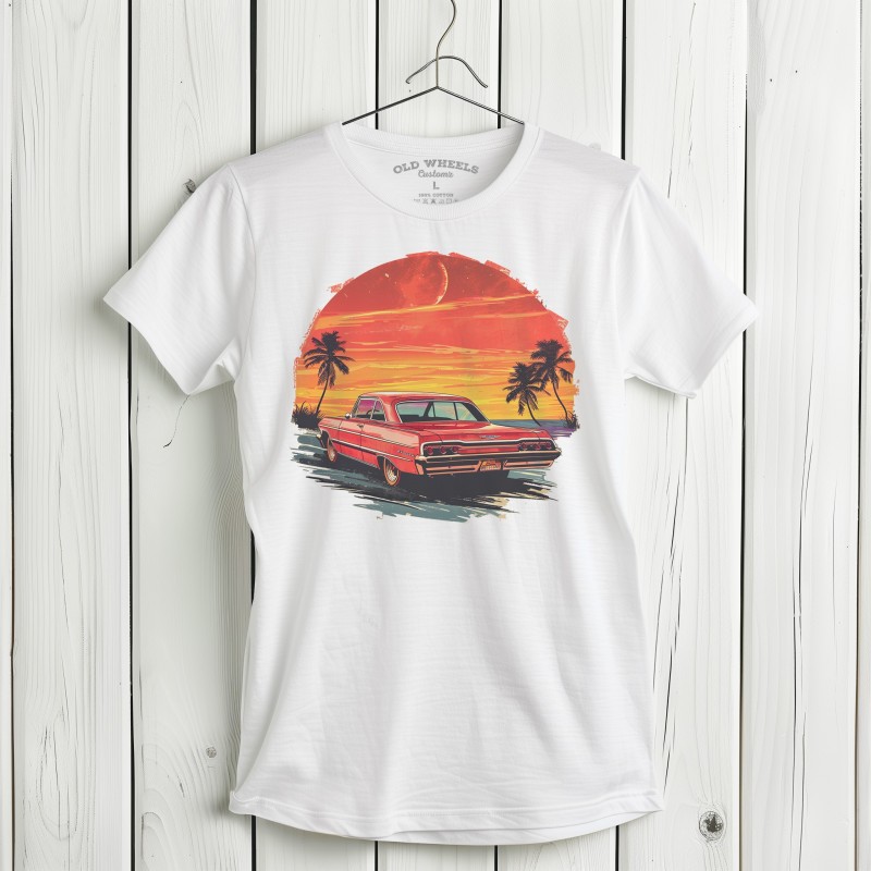 Koszulka California Sunset - Moda Motoryzacyjna | Old Wheels Customz