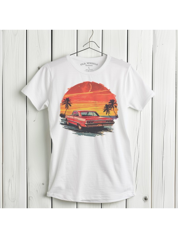 Koszulka California Sunset - Moda Motoryzacyjna | Old Wheels Customz