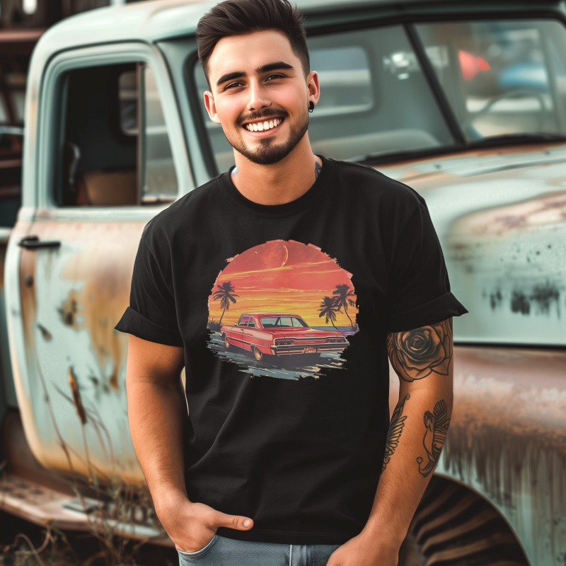 Koszulka California Sunset - Moda Motoryzacyjna | Old Wheels Customz