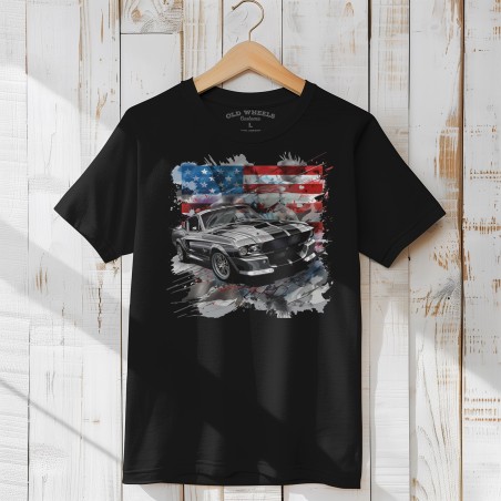 Koszulka Mustang Eleanor z Amerykańską Flagą | Old Wheels Customz